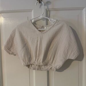 Rylee + Cru Cream Cropped Blouse (2-3T)
